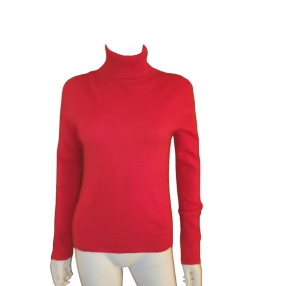 Ann Taylor Cashmere Turtleneck Sweater Red M - Picture 2 of 3